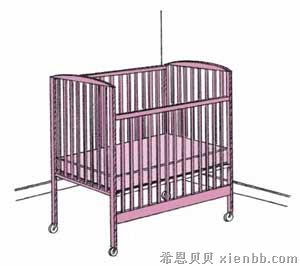 婴儿床的床头板上不应该有切口或装饰品。它们可能会套住孩子的脑袋或脖子。